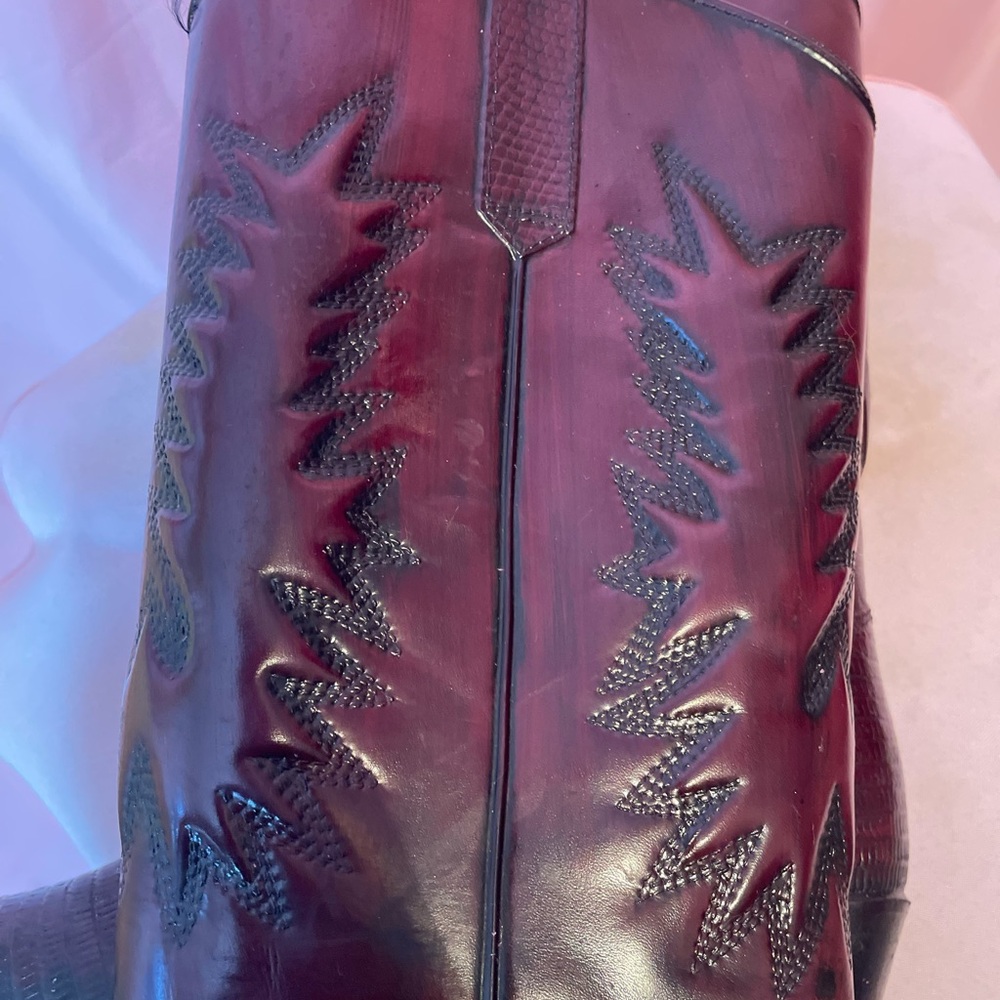 Women's Vintage Burgundy Brown Western Cowboy Boots Size 6 Made in USA Cowgirl - Picture 8 of 9